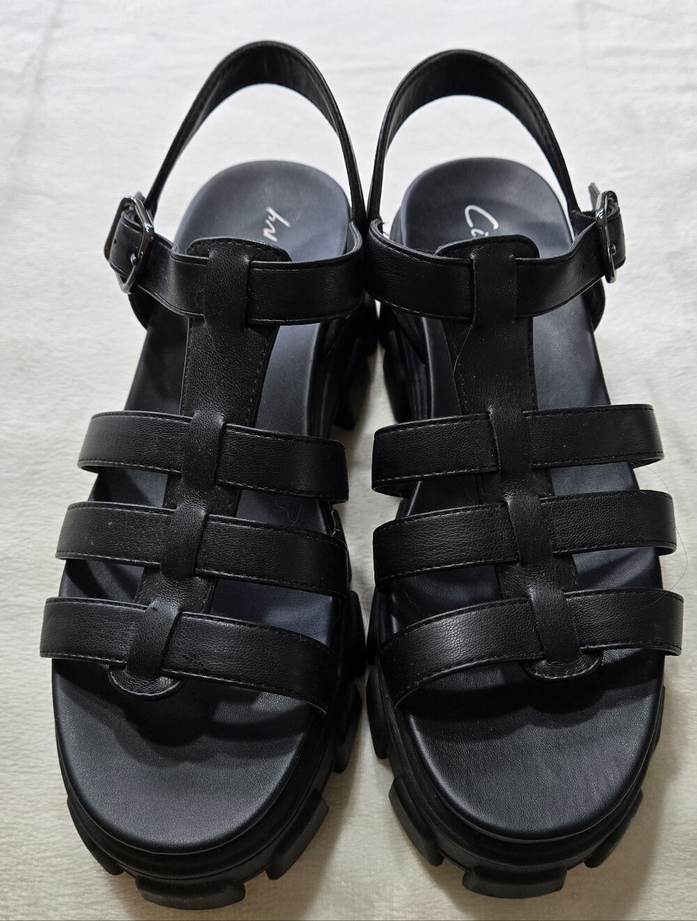 Circus by Sam Edelman Gilla Chunky Strappy Platform Sandals in Black Size 8